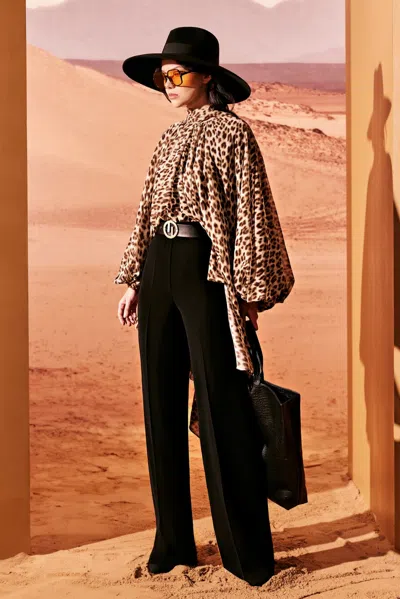 Tony Ward Animal Print Shirt With Crepe Trousers In Multi