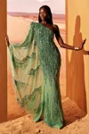 Tony Ward Asymmetrical Tulle Gown In Multi