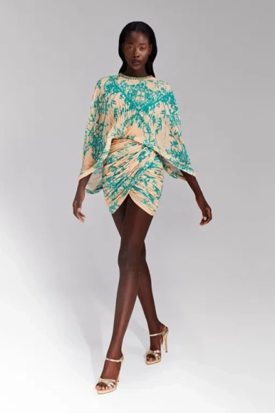 Tony Ward Cape-like Short Dress In Multi