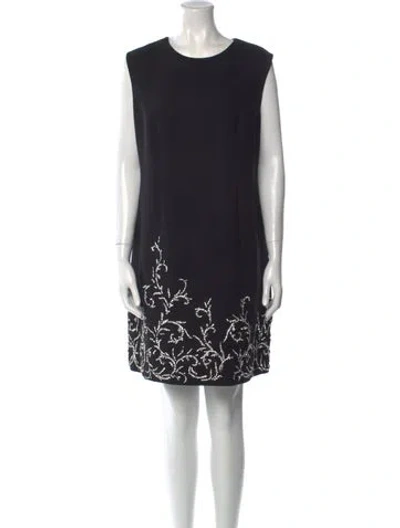 Pre-owned Tony Ward Crew Neck Mini Dress In Black