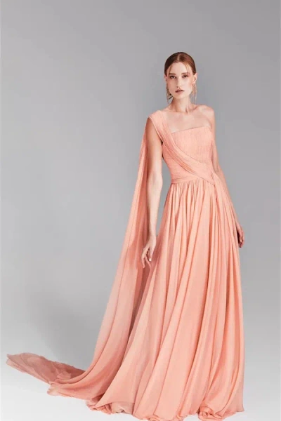 Tony Ward Draping -chiffon Dress In Pink