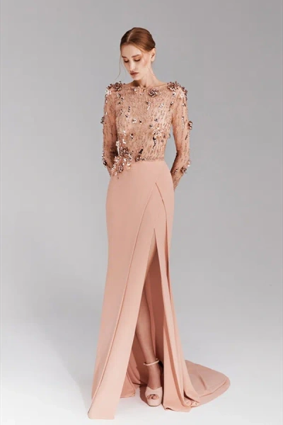 Tony Ward Embellished Silk Gown In Multi