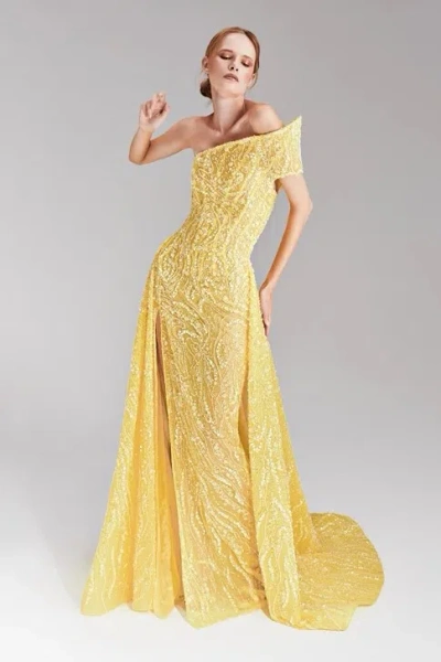 Tony Ward Embroidered Overskirt Gown In Multi