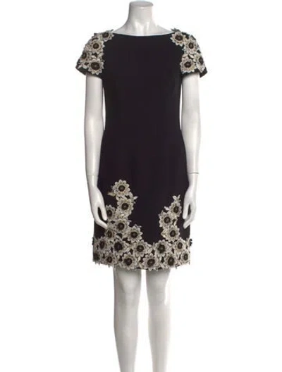 Pre-owned Tony Ward Floral Print Mini Dress In Black