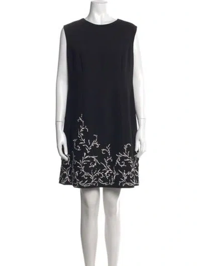 Pre-owned Tony Ward Floral Print Mini Dress In Black