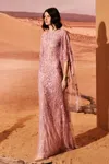Tony Ward Fully Beaded Abstract Gown In Multi