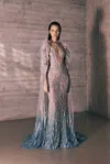 Tony Ward Gradient Embroidered Tulle Gown In Multi