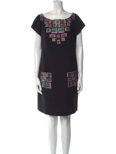 Pre-owned Tony Ward Graphic Print Mini Dress In Black