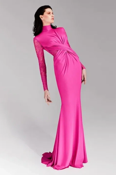 Tony Ward Jersey Dressed Gown In Multi