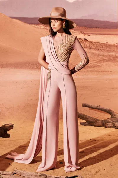 Tony Ward Jumpsuit In Crepe In Multi