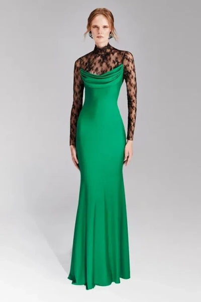 Tony Ward Lace Jersey Dress In Multi