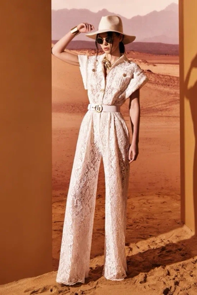 Tony Ward Lace Jumpsuit In Multi