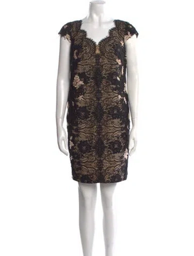 Pre-owned Tony Ward Lace Pattern Mini Dress In Multi
