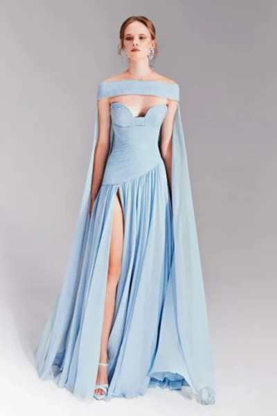 Tony Ward Layered Chiffon Gown In Multi
