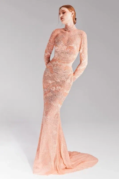 Tony Ward Long Sleeve Mermaid Dress In Multi