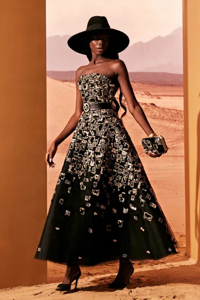 Tony Ward Midi Tulle Dress In Multi