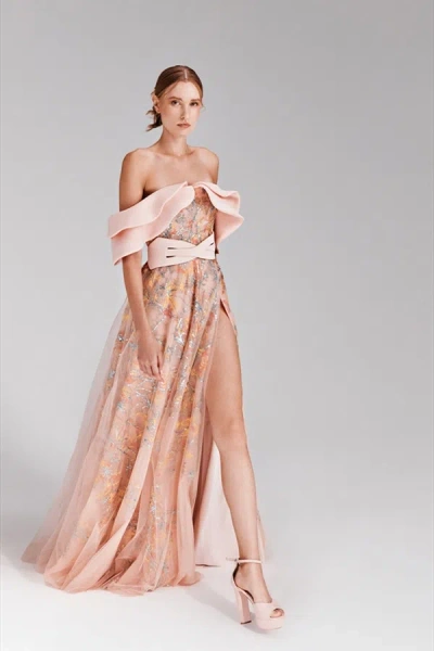 Tony Ward Off-shoulder Tulle Dress In Multi