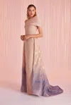 Tony Ward One Shoulder Gown In Multi