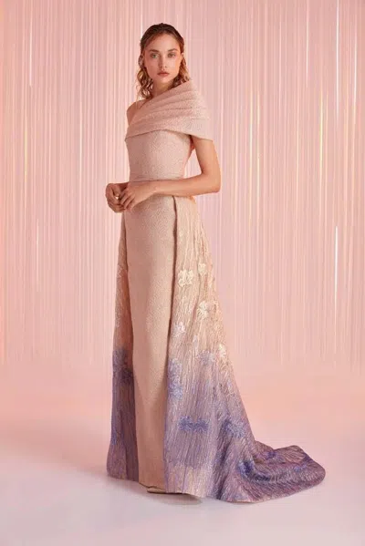 Tony Ward One Shoulder Gown In Multi