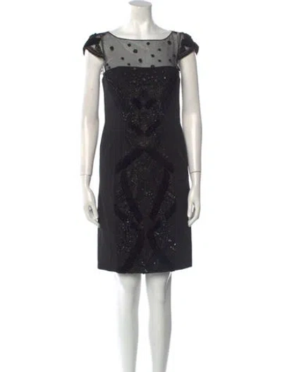 Pre-owned Tony Ward Printed Mini Dress In Black