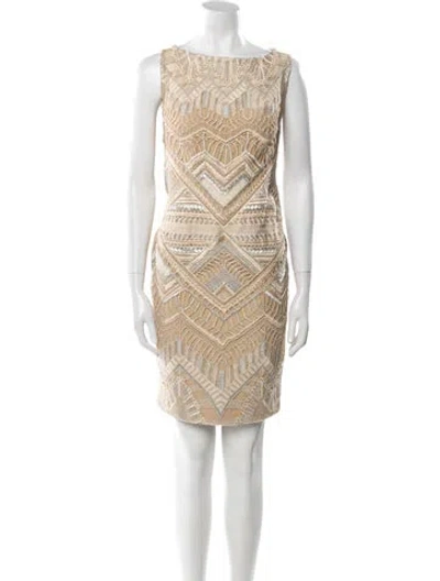 Pre-owned Tony Ward Printed Mini Dress In Neutral