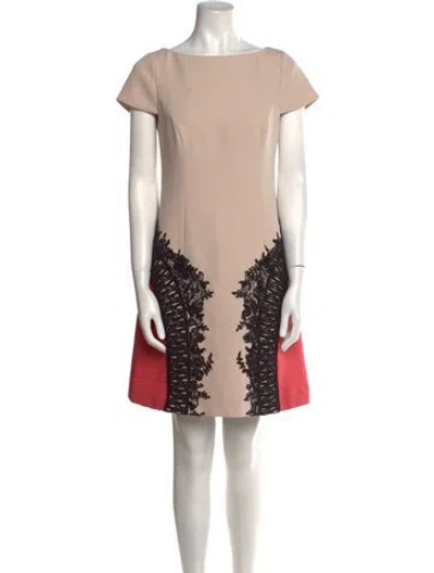 Pre-owned Tony Ward Printed Mini Dress In Neutral