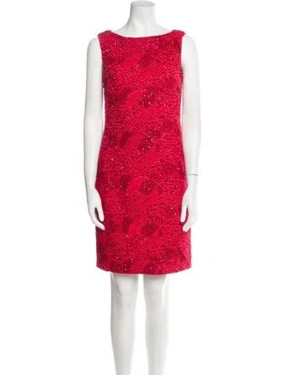 Pre-owned Tony Ward Printed Mini Dress In Red