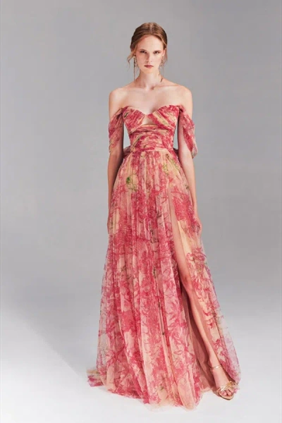 Tony Ward Printed Tulle Dress In Multi