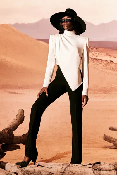 Tony Ward Satin Crepe Shirt With Trousers In Multi