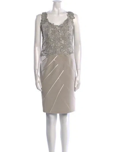 Pre-owned Tony Ward Silk Knee-length Dress In Neutral