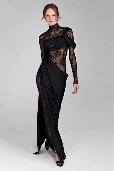Tony Ward Sleeveless Lace Jersey Dress In Multi