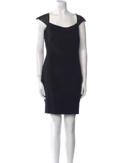 Pre-owned Tony Ward Square Neckline Mini Dress In Black