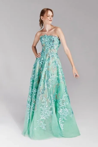 Tony Ward Strapless A-shape Gown In Multi