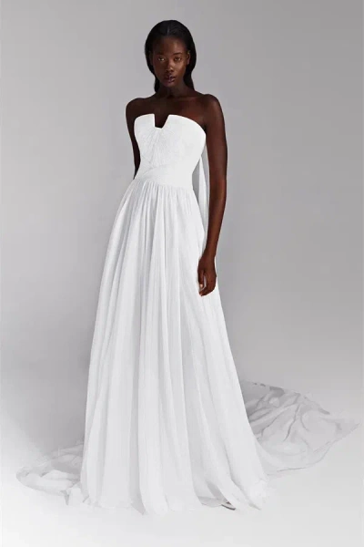 Tony Ward Strapless Chiffon Dress In Multi