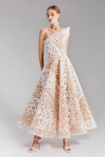 Tony Ward Threaded Midi Dress In Multi