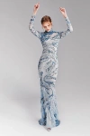 Tony Ward Wave Pattern Gown In Multi