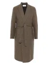 Tonywack Belted Wrap Coat In Brown