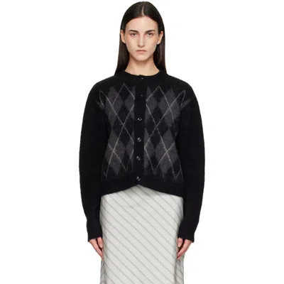 Tonywack Black Brushed Argyle Cardigan