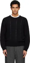 Tonywack Black Distressed Ribbed Sweater In Black