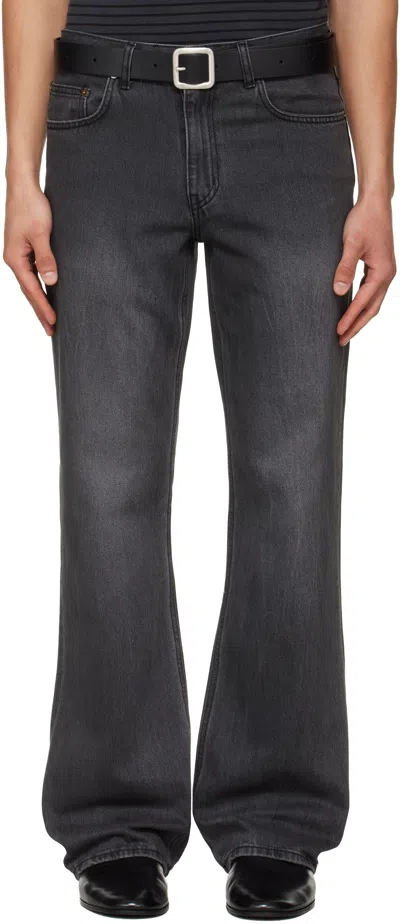 Tonywack Black Flared-leg Distressed Jeans
