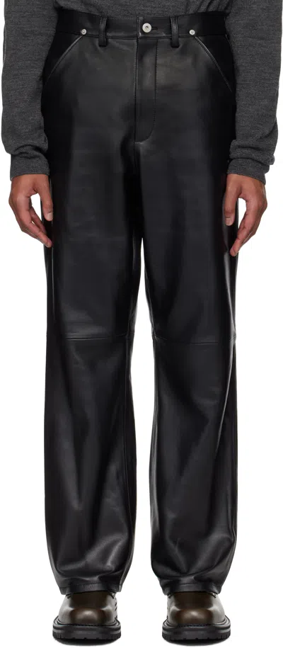 Tonywack Black Flared-leg Leather Pants