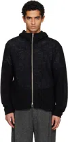 Tonywack Black Light Wool Zip Hoodie In Black