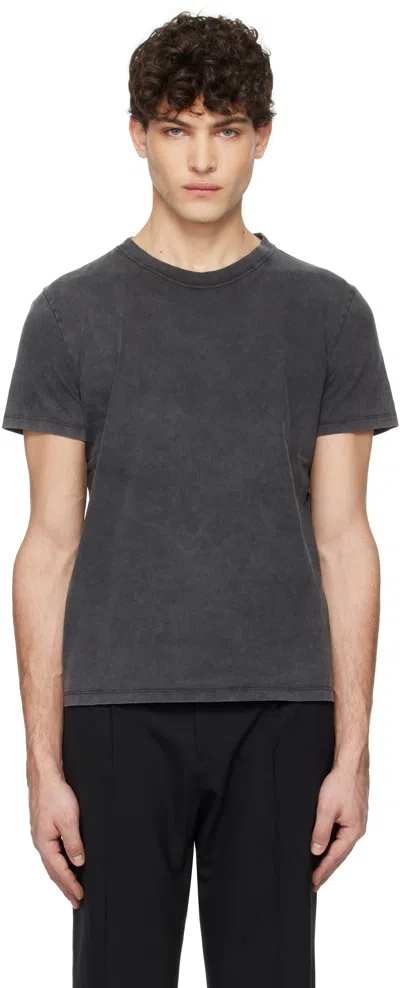 Tonywack Black Signature Garment-dyed T-shirt In Faded Black