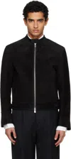Tonywack Black Suede Racer Jacket In Black