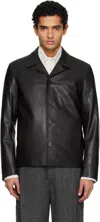 Tonywack Black Vegetable Tanned Lamb Leather Jacket In Black
