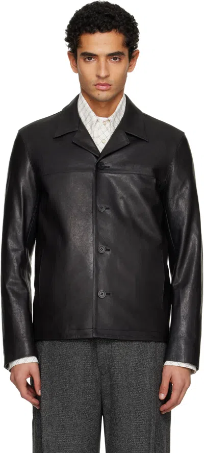 Tonywack Black Vegetable Tanned Lamb Leather Jacket