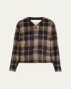 Tonywack Blouson Check Wool Jacket In Brown