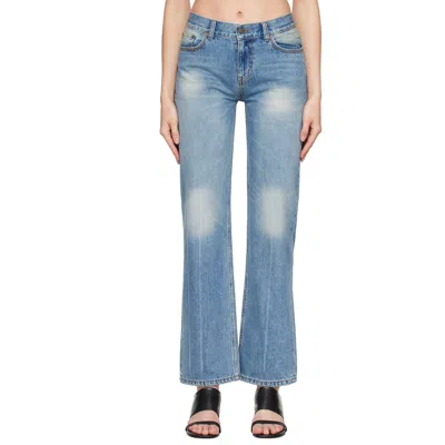 Tonywack Blue Low-rised Straight Classic Jeans In Washed Blue