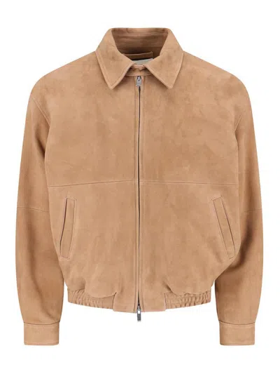 Tonywack Bomber In Suede In Nude
