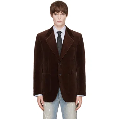 Tonywack Brown Corduroy Single-breasted Tailored Blazer In Deep Brown